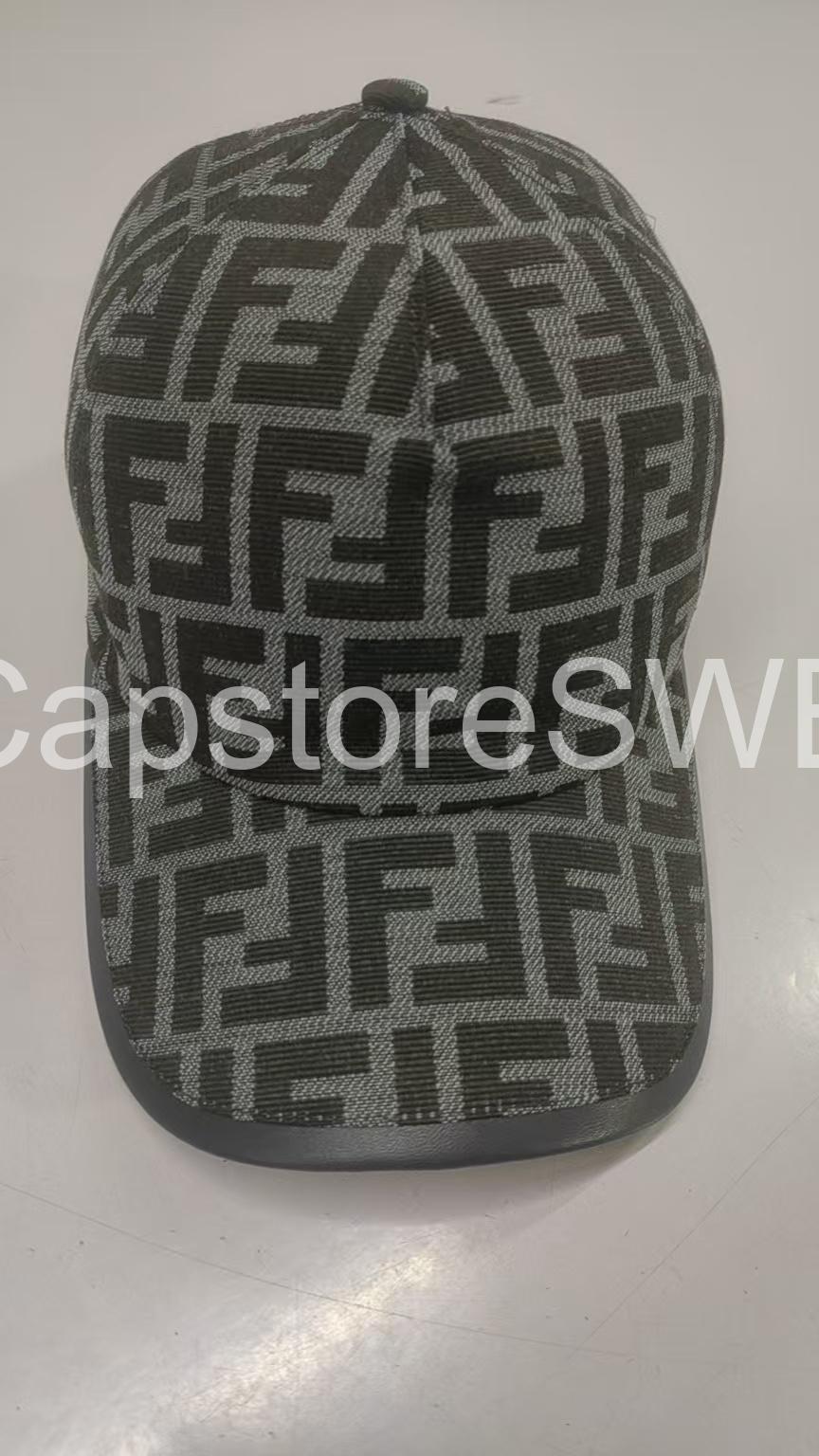 fendi ff monogram baseball cap – black/grey fendi ff monogram baseball cap – black/grey