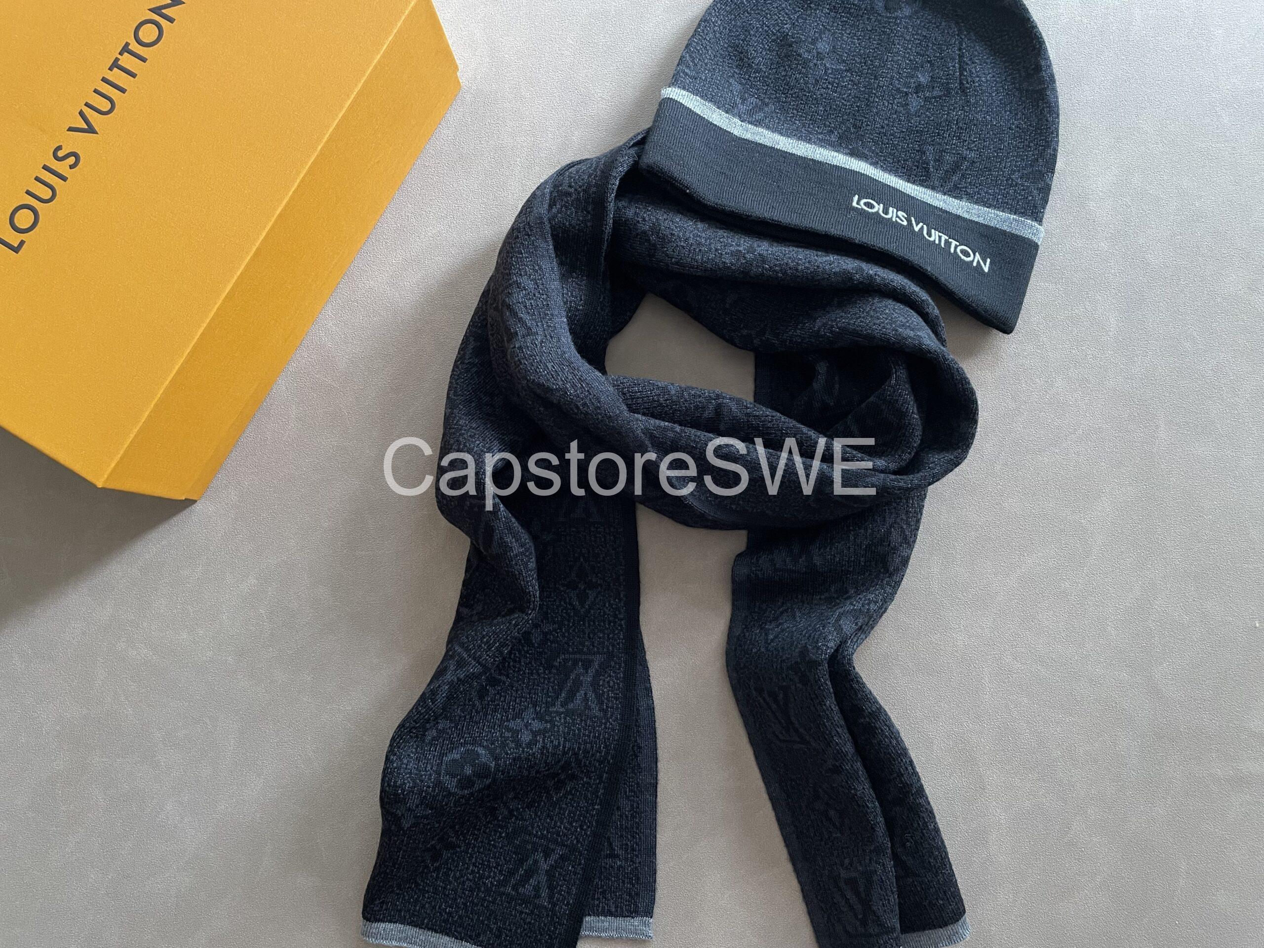 louis vuitton beanie & scarf set – monogram black edition louis vuitton beanie & scarf set – monogram black edition