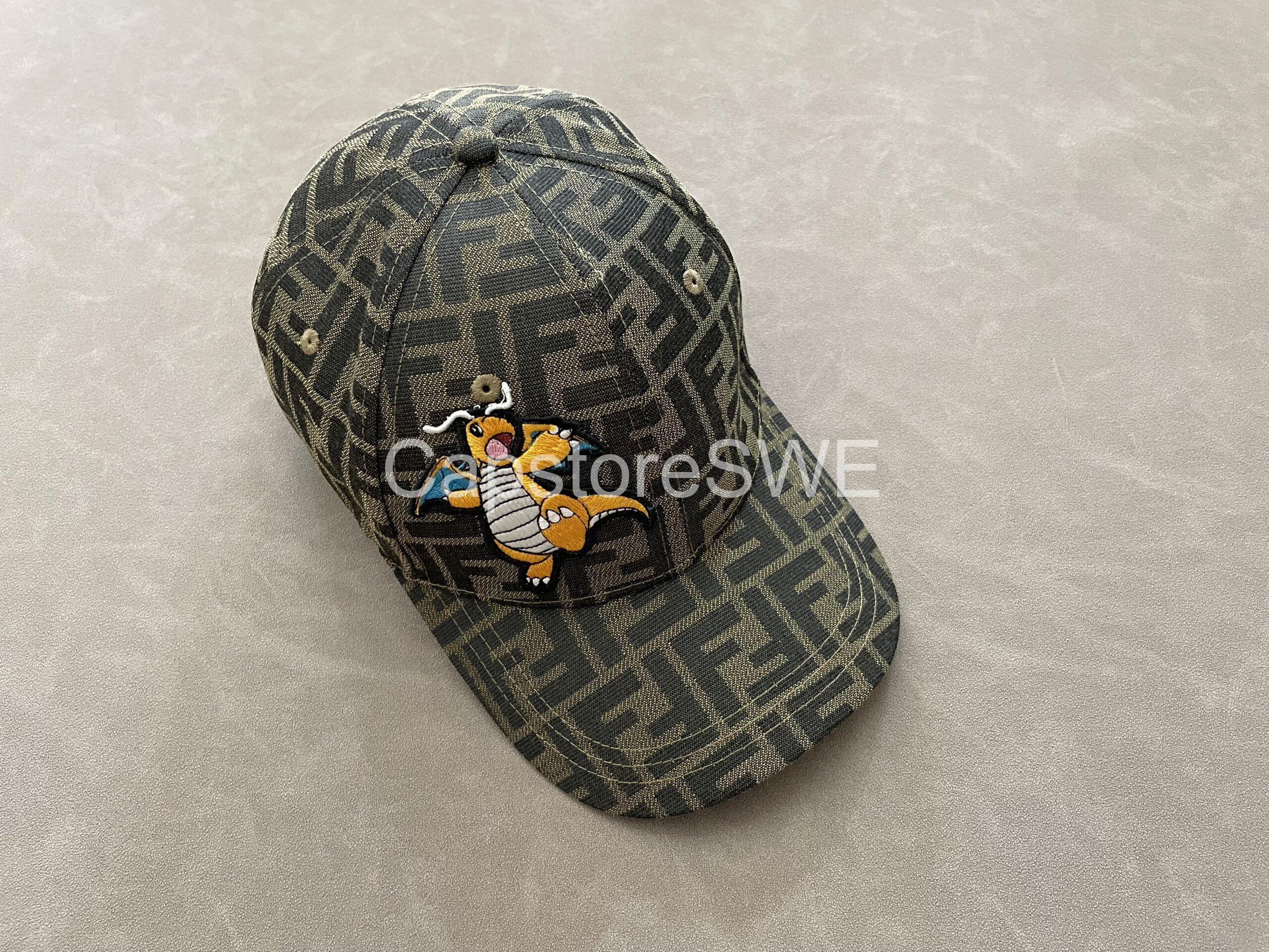 fendi ff monogram baseball cap with dragon patch – brown fendi ff monogram baseball cap with dragon patch – brown