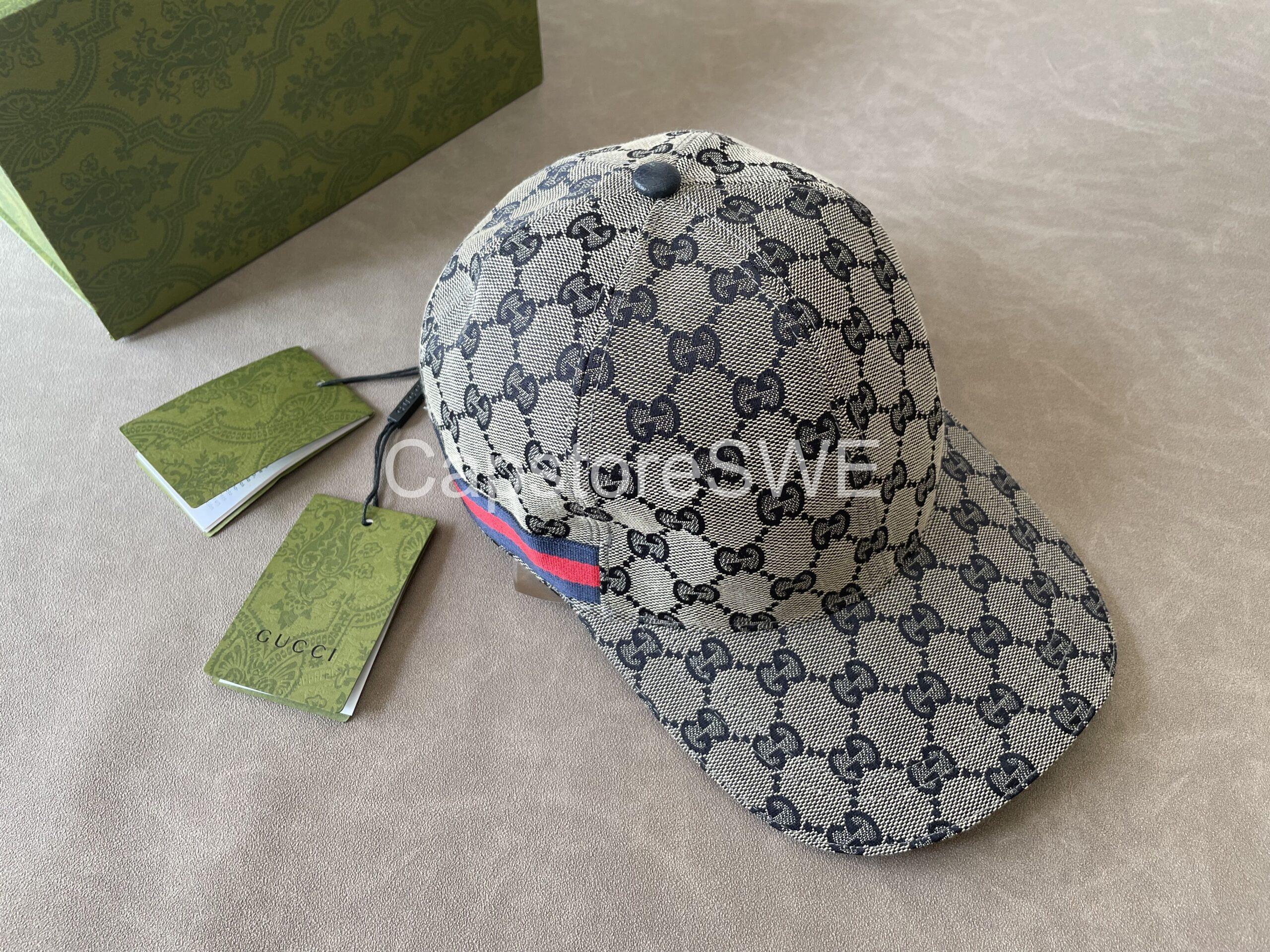 gucci blue gg supreme canvas cap with web stripe gucci blue gg supreme canvas cap with web stripe