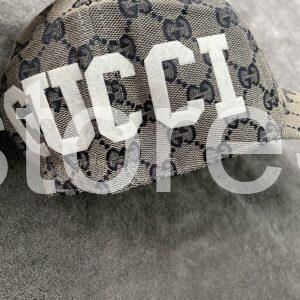 gucci gg monogram canvas cap with embroidered lettering – beige/black