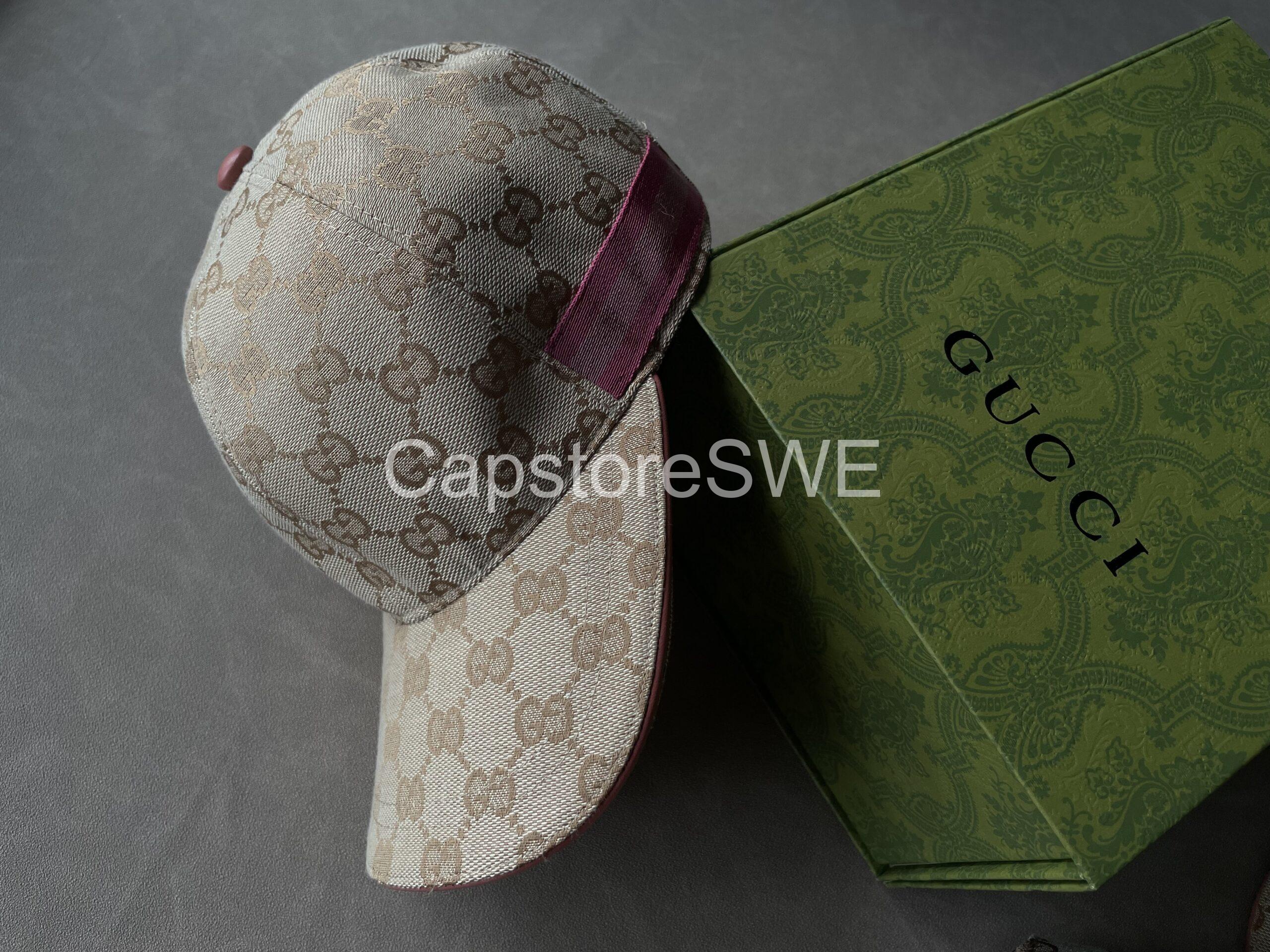 gucci beige gg canvas cap with pink detail gucci beige gg canvas cap with pink detail