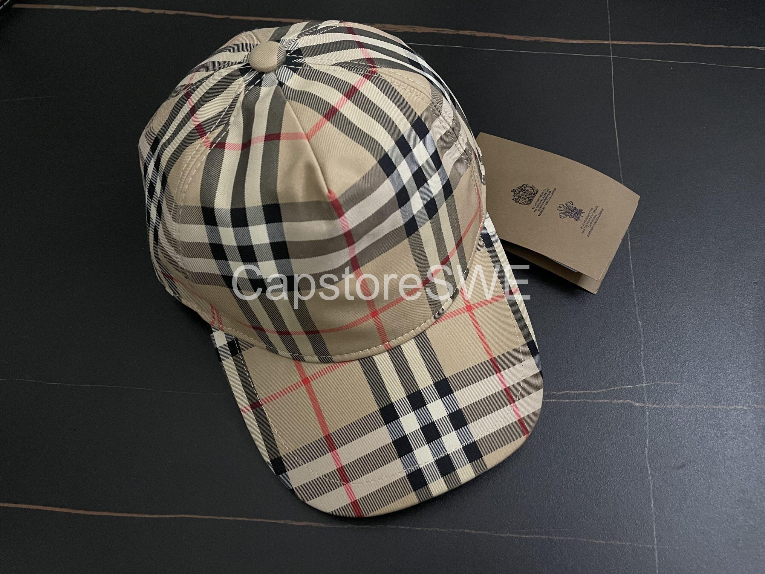 burberry vintage check baseball cap – beige burberry vintage check baseball cap – beige