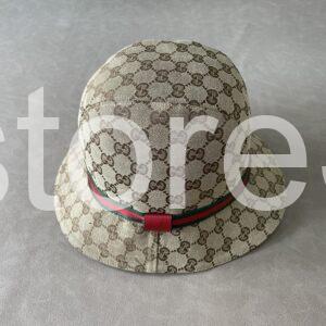 gucci gg supreme canvas fedora hat – beige/brown