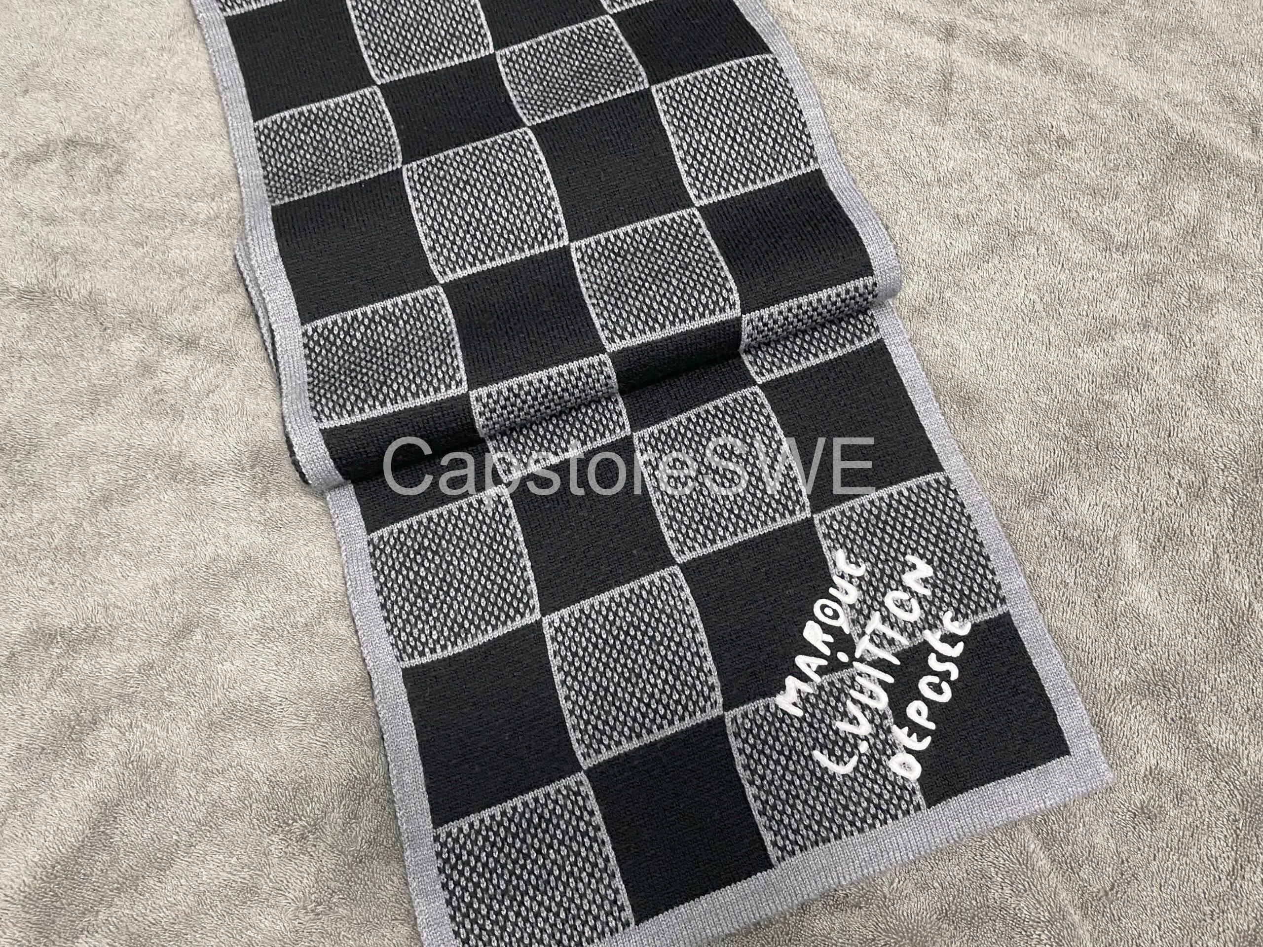 louis vuitton marque déposée checkered beanie – black/grey louis vuitton marque déposée checkered beanie – black/grey