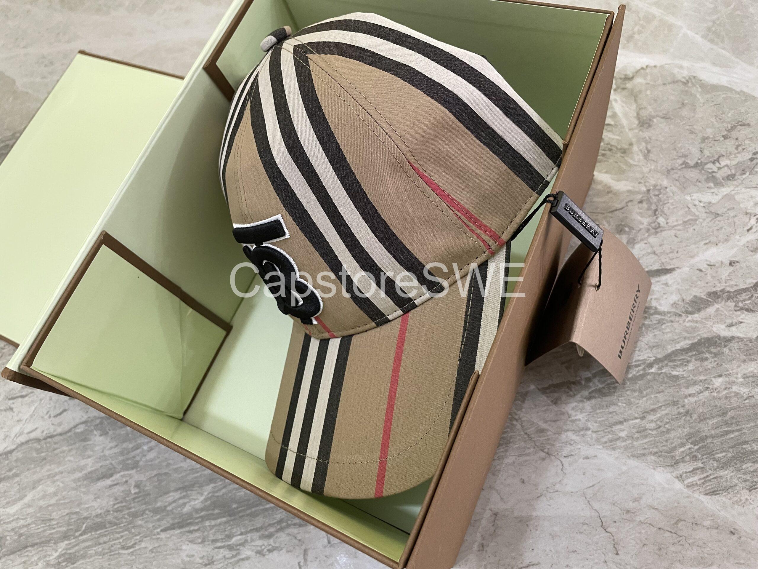 burberry vintage check stripe cap with tb monogram burberry vintage check stripe cap with tb monogram
