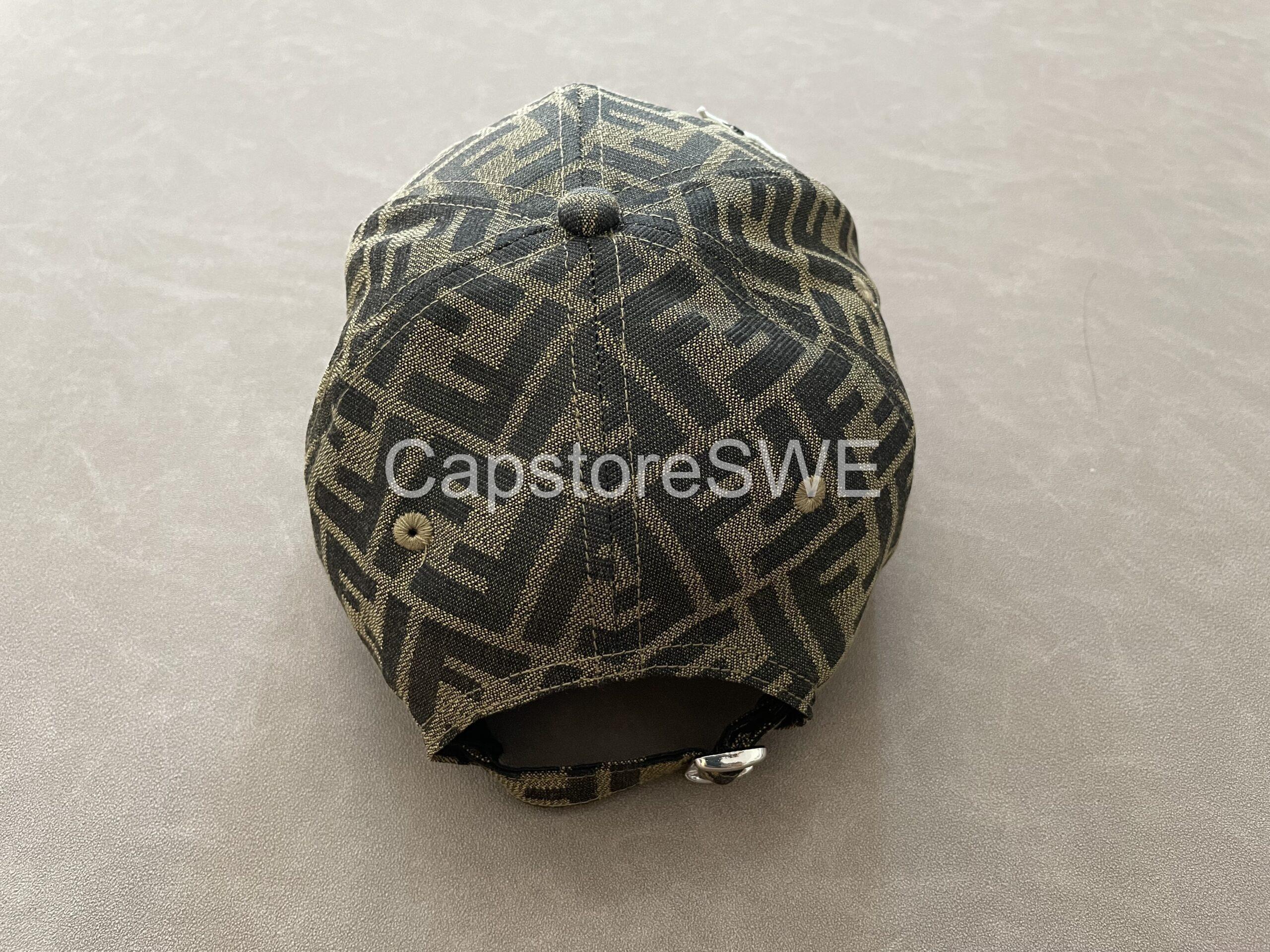 fendi ff monogram baseball cap with dragon patch – brown fendi ff monogram baseball cap with dragon patch – brown