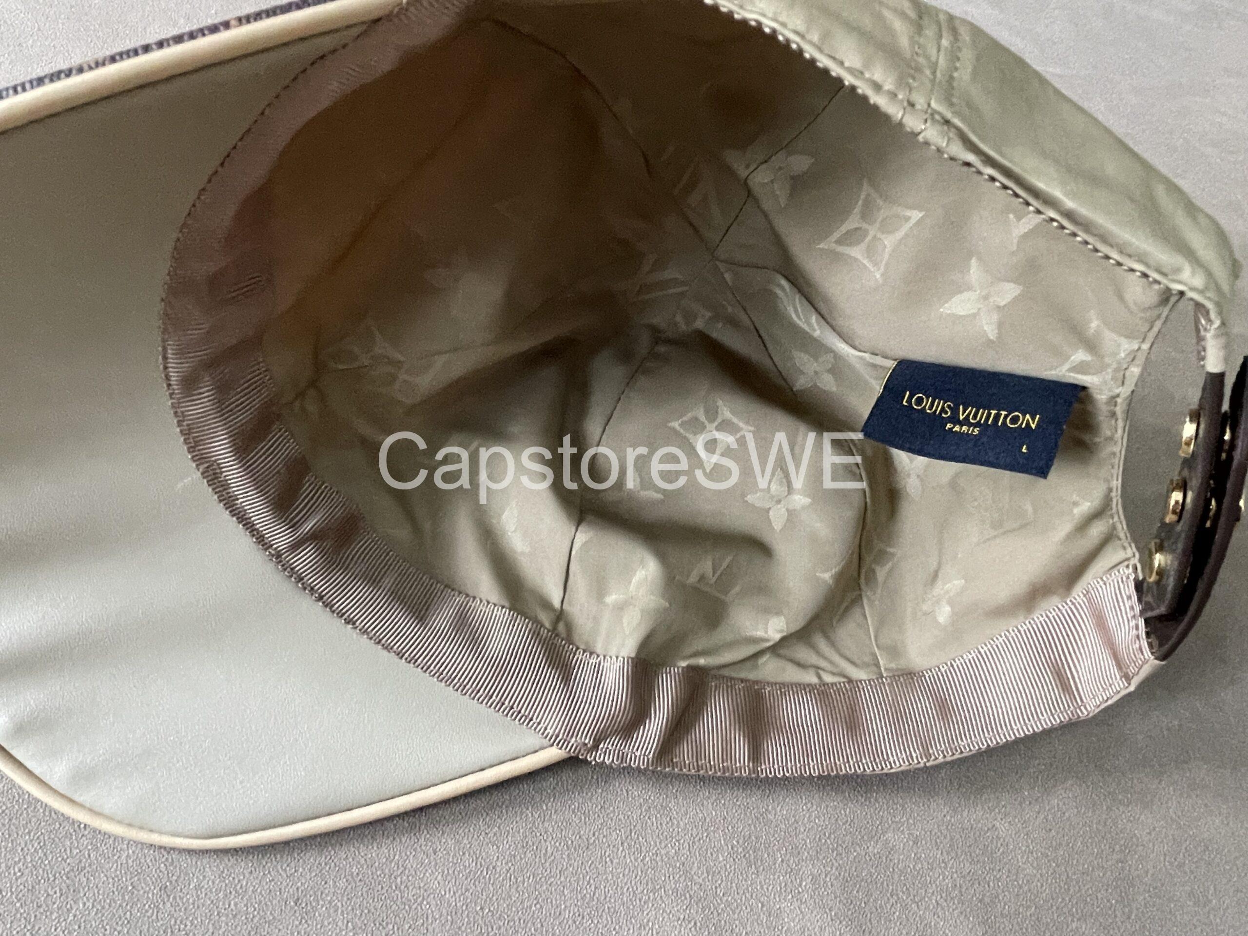 louis vuitton monogram eclipse & canvas cap – grey/brown louis vuitton monogram eclipse & canvas cap – grey/brown