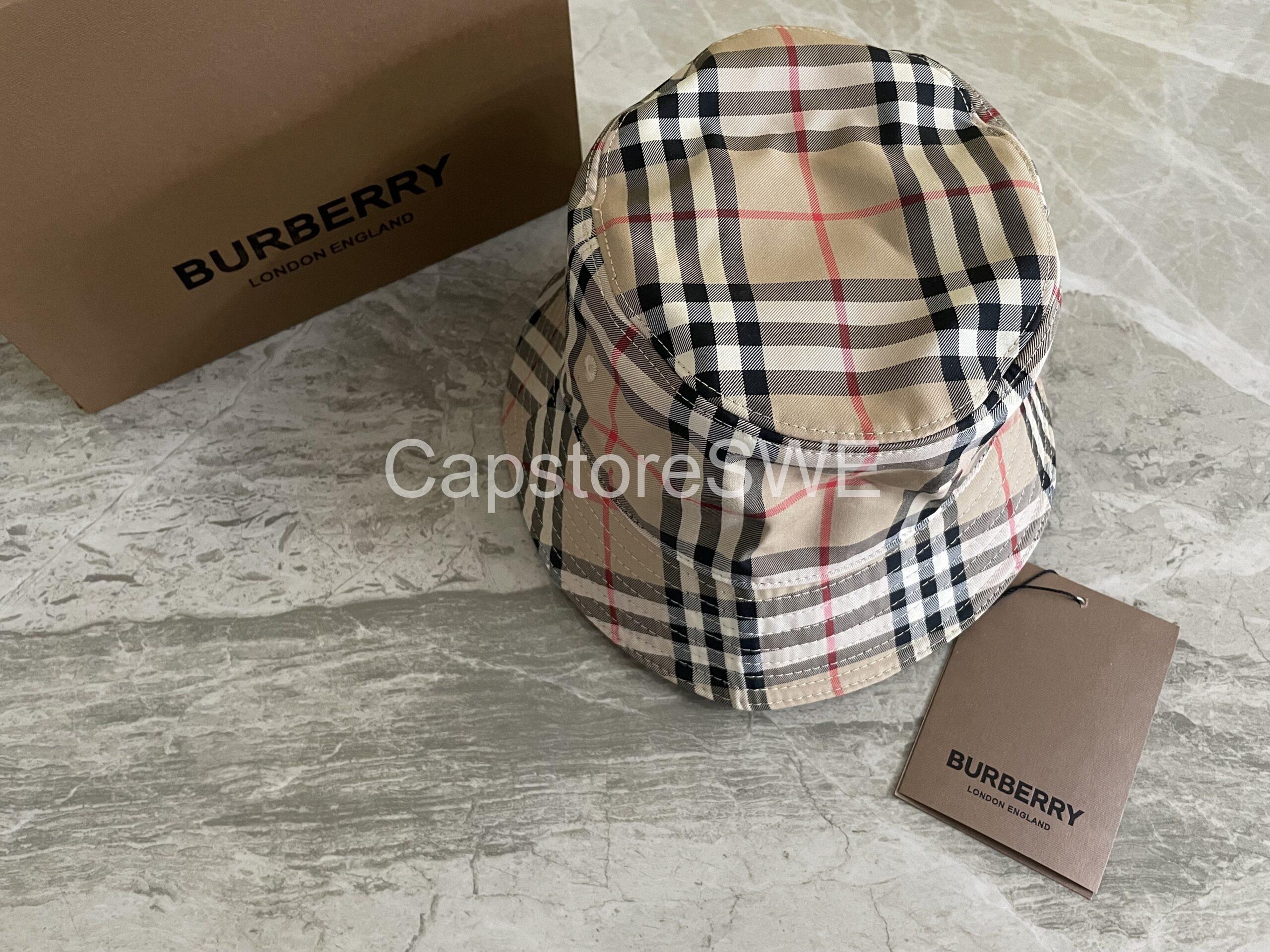 burberry vintage check bucket hat – beige burberry vintage check bucket hat – beige
