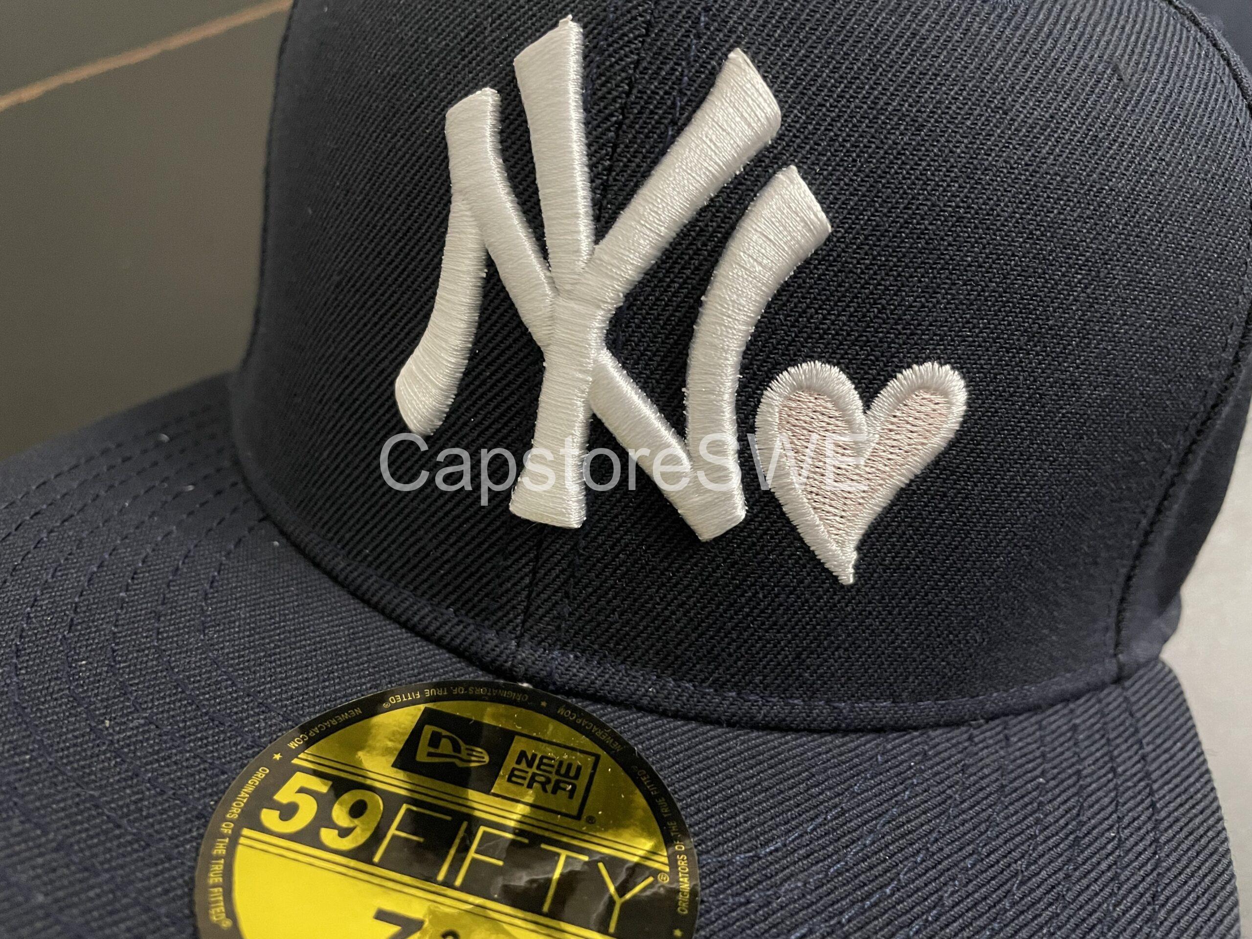 new era 59fifty ny yankees cap with heart embroidery – navy new era 59fifty ny yankees cap with heart embroidery – navy