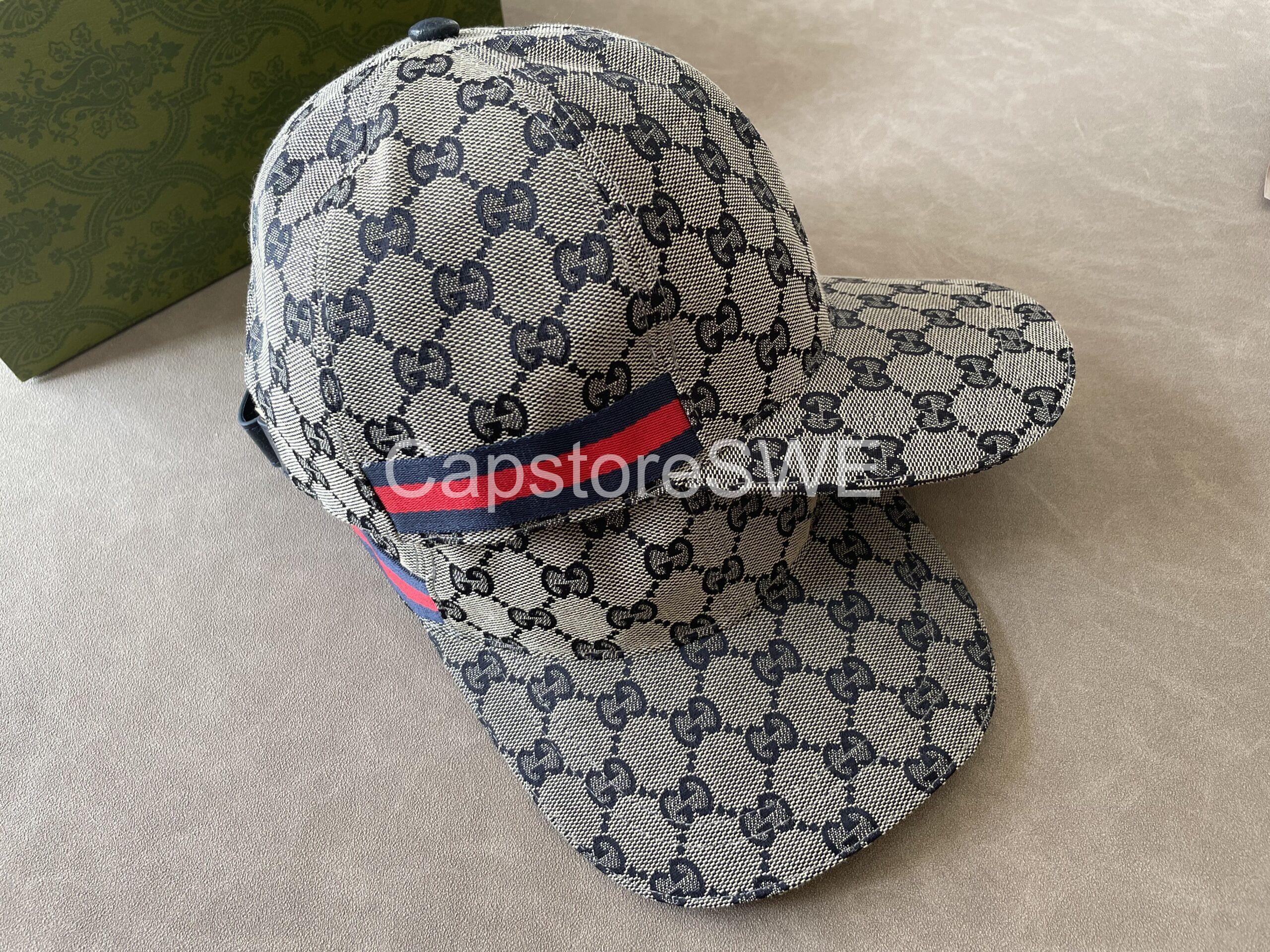 gucci blue gg supreme canvas cap with web stripe gucci blue gg supreme canvas cap with web stripe