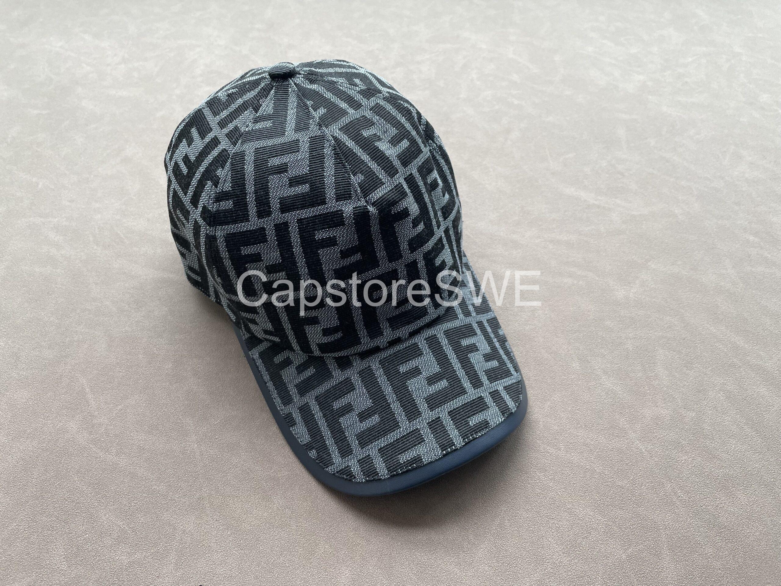 fendi ff monogram baseball cap – black/grey fendi ff monogram baseball cap – black/grey