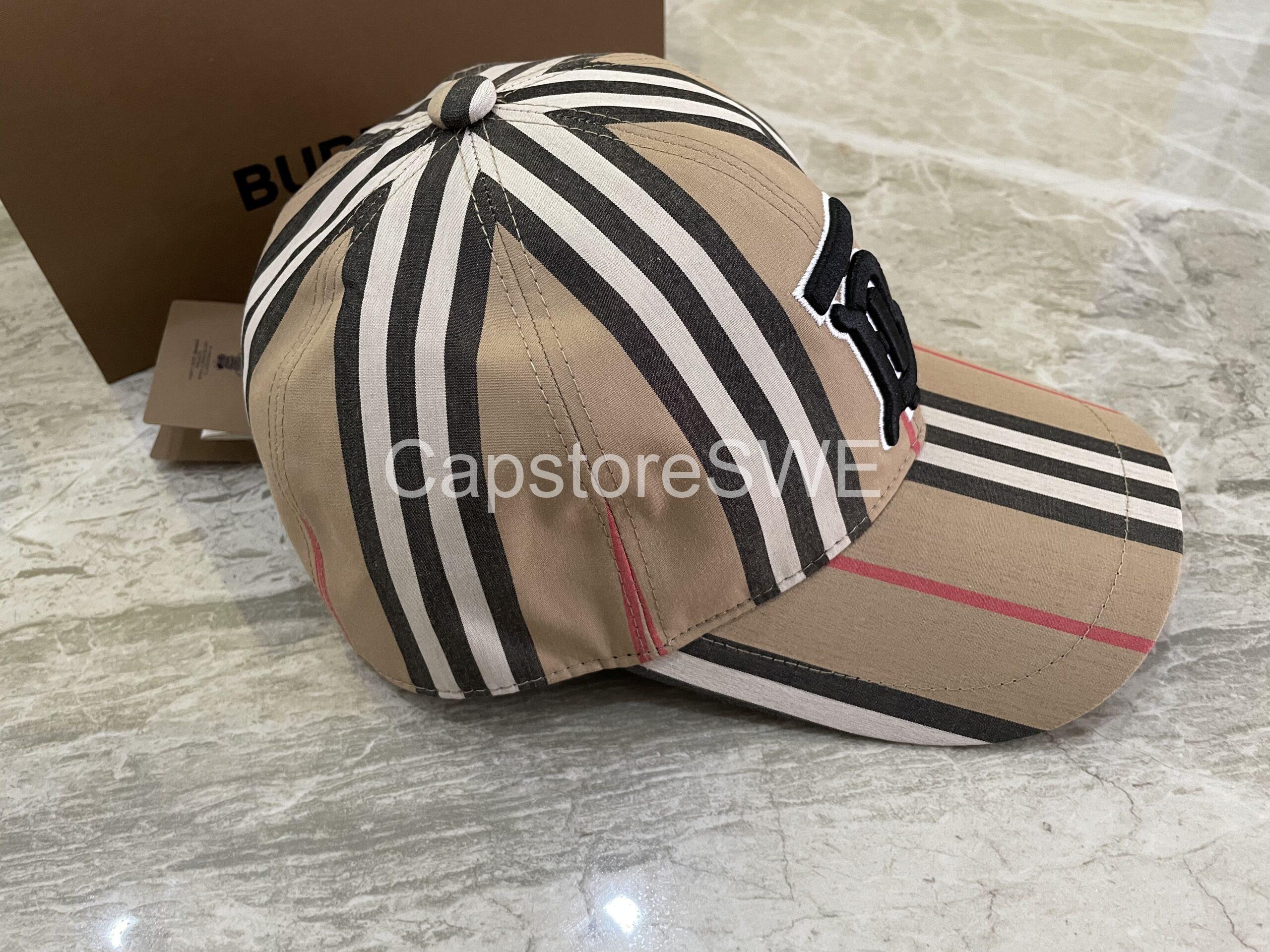 burberry vintage check stripe cap with tb monogram burberry vintage check stripe cap with tb monogram