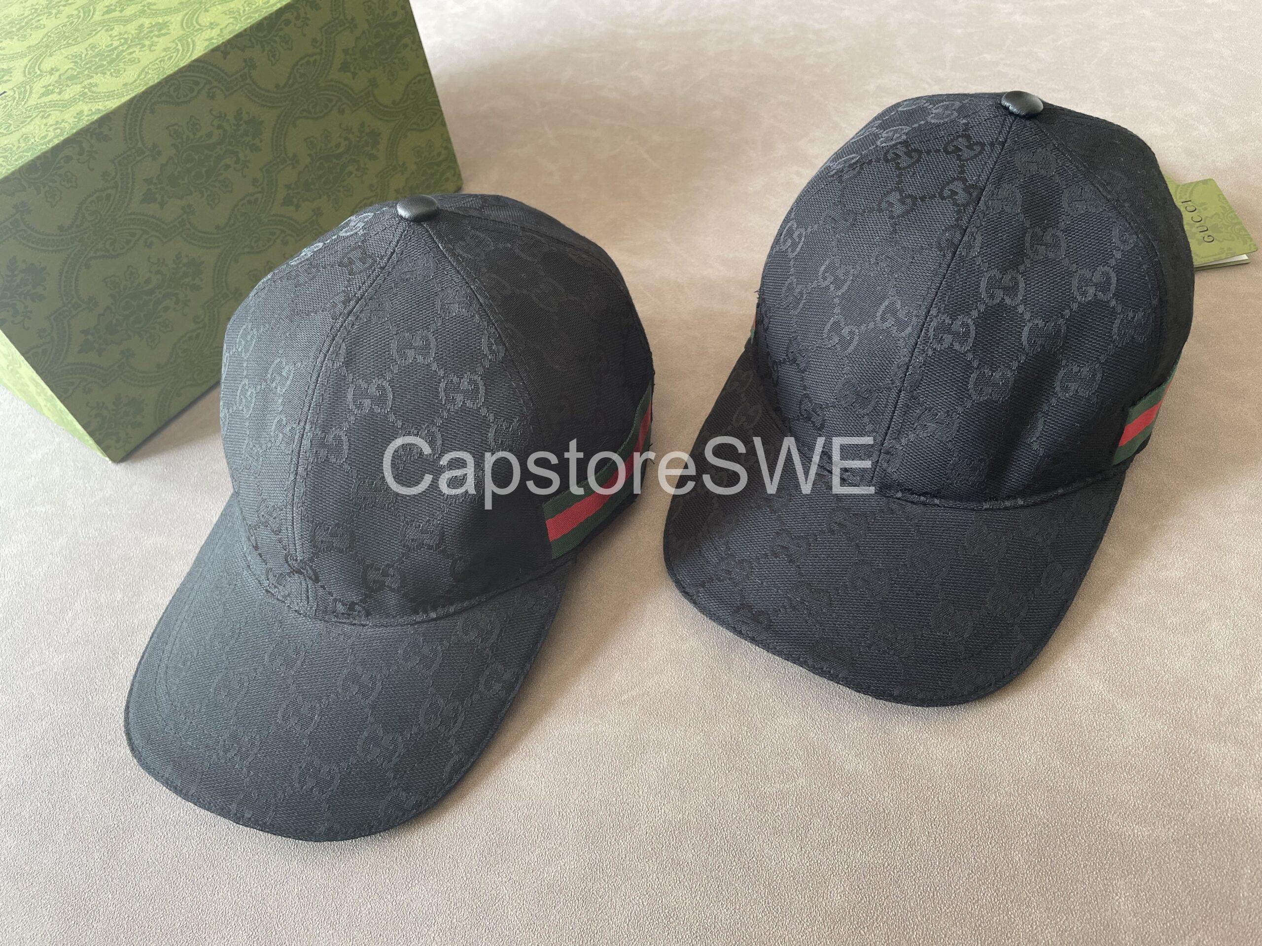 gucci black gg canvas cap with web stripe gucci black gg canvas cap with web stripe