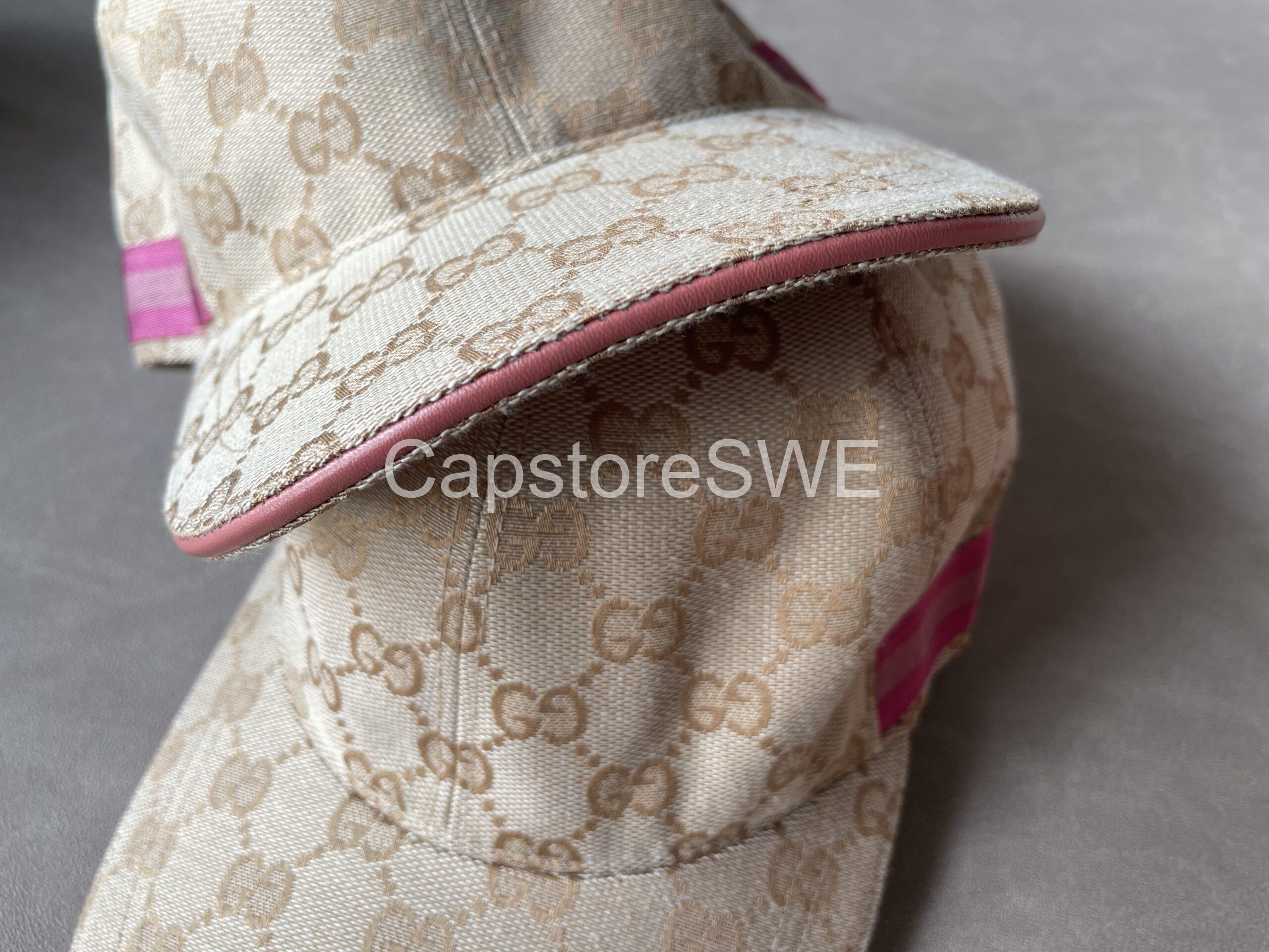 gucci beige gg canvas cap with pink detail gucci beige gg canvas cap with pink detail