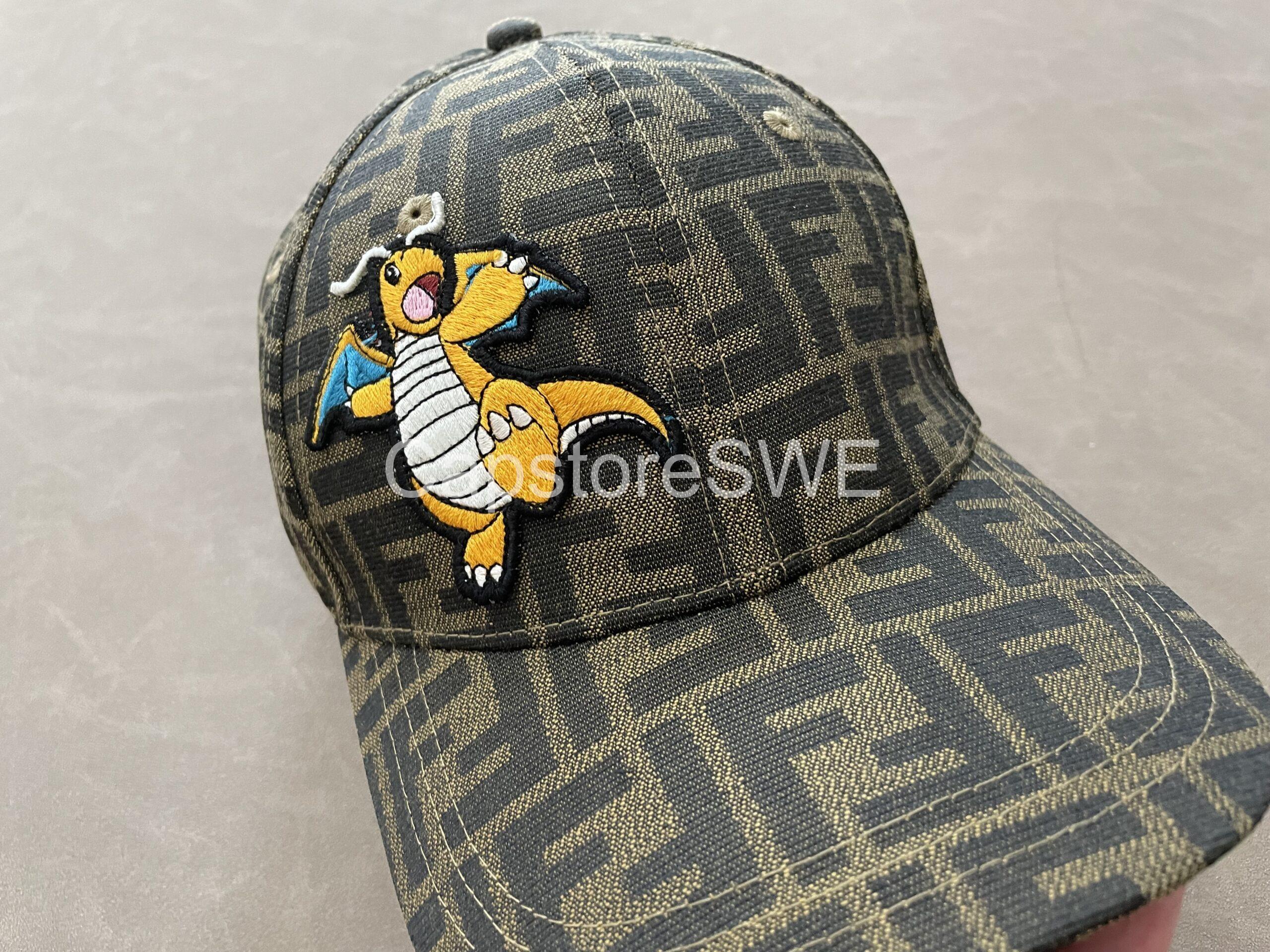 fendi ff monogram baseball cap with dragon patch – brown fendi ff monogram baseball cap with dragon patch – brown