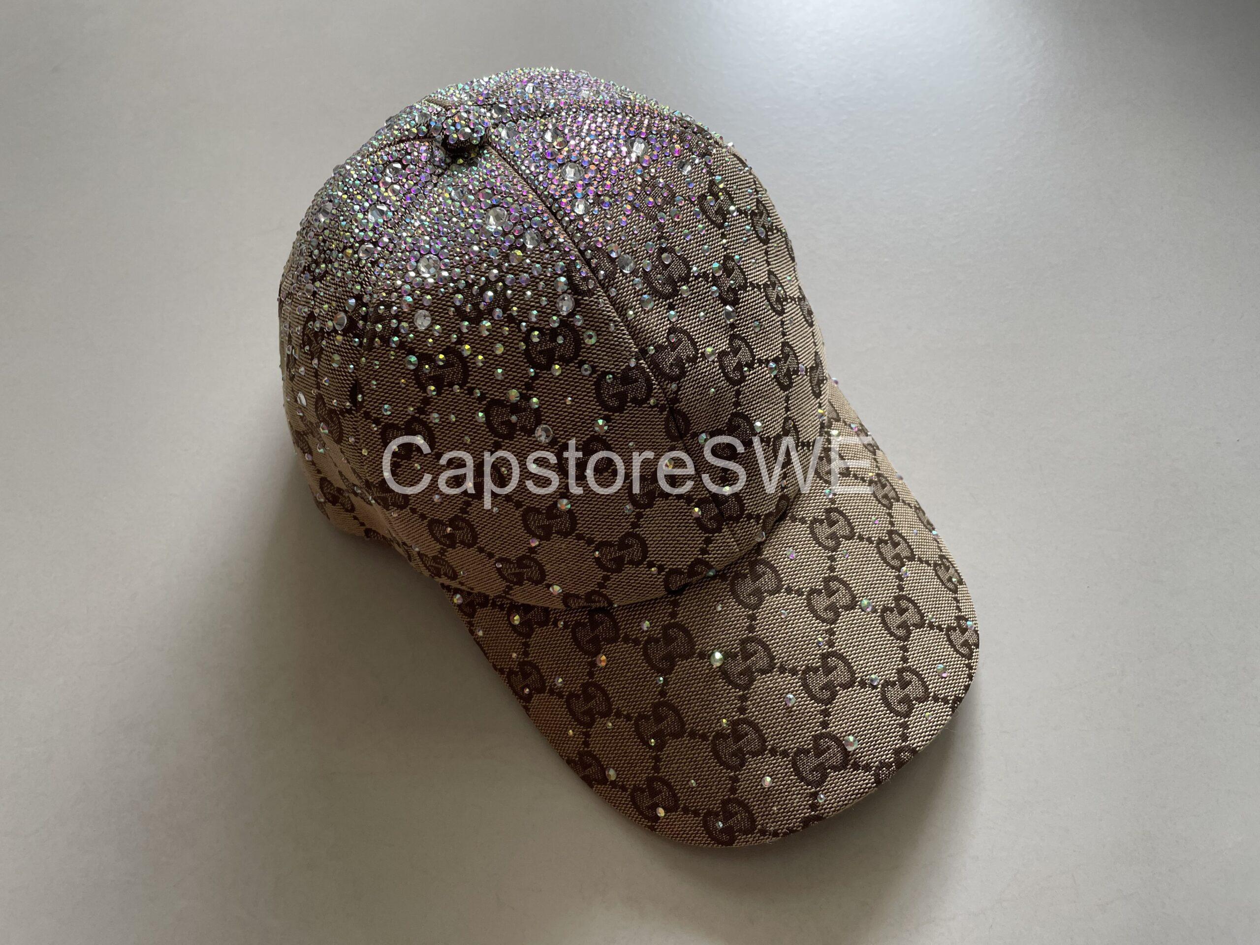 gucci crystal embellished gg monogram cap – beige gucci crystal embellished gg monogram cap – beige