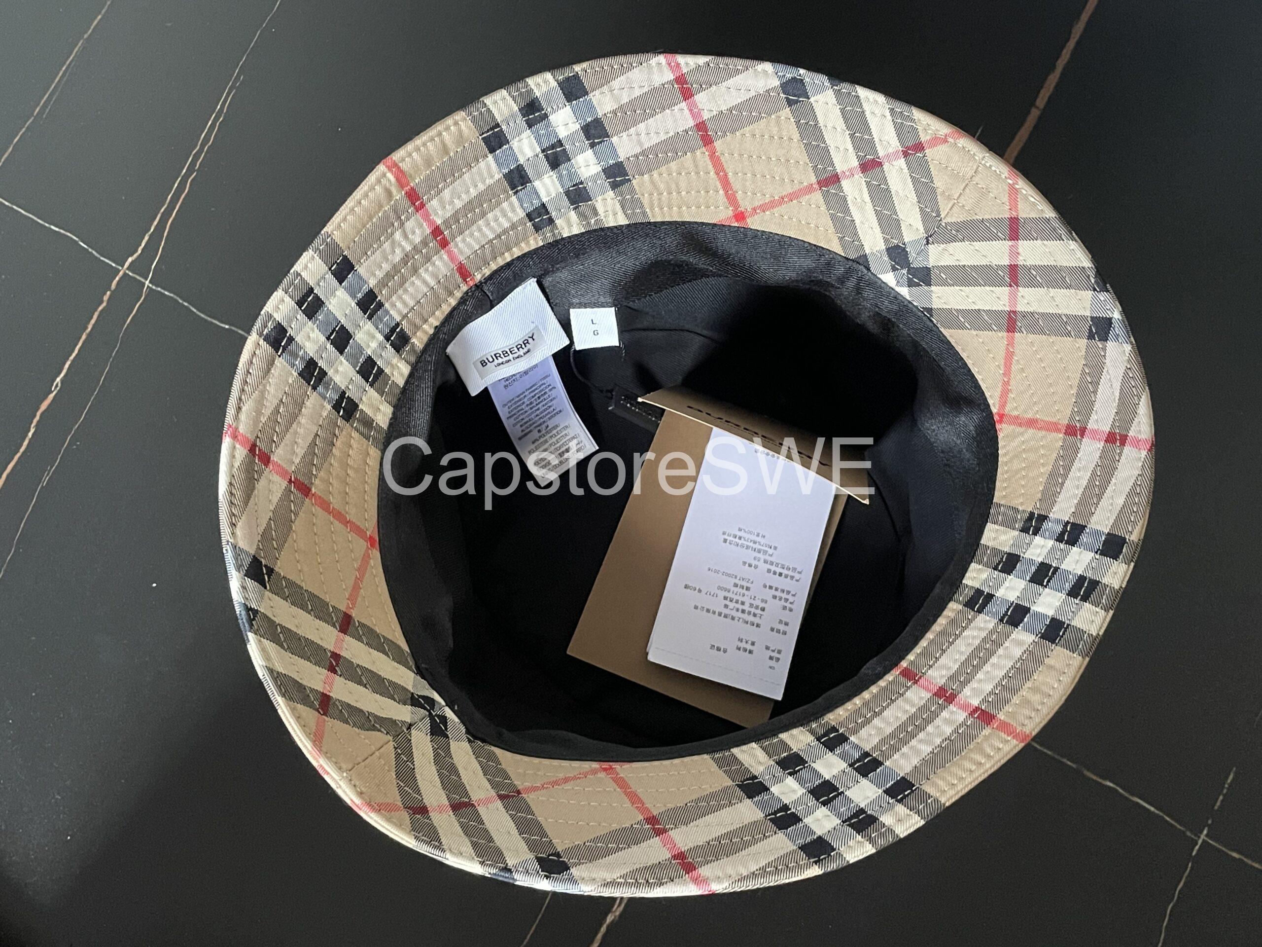 burberry vintage check bucket hat – beige burberry vintage check bucket hat – beige