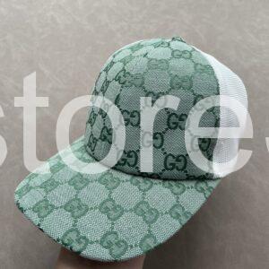 gucci gg monogram mesh back cap – green/white