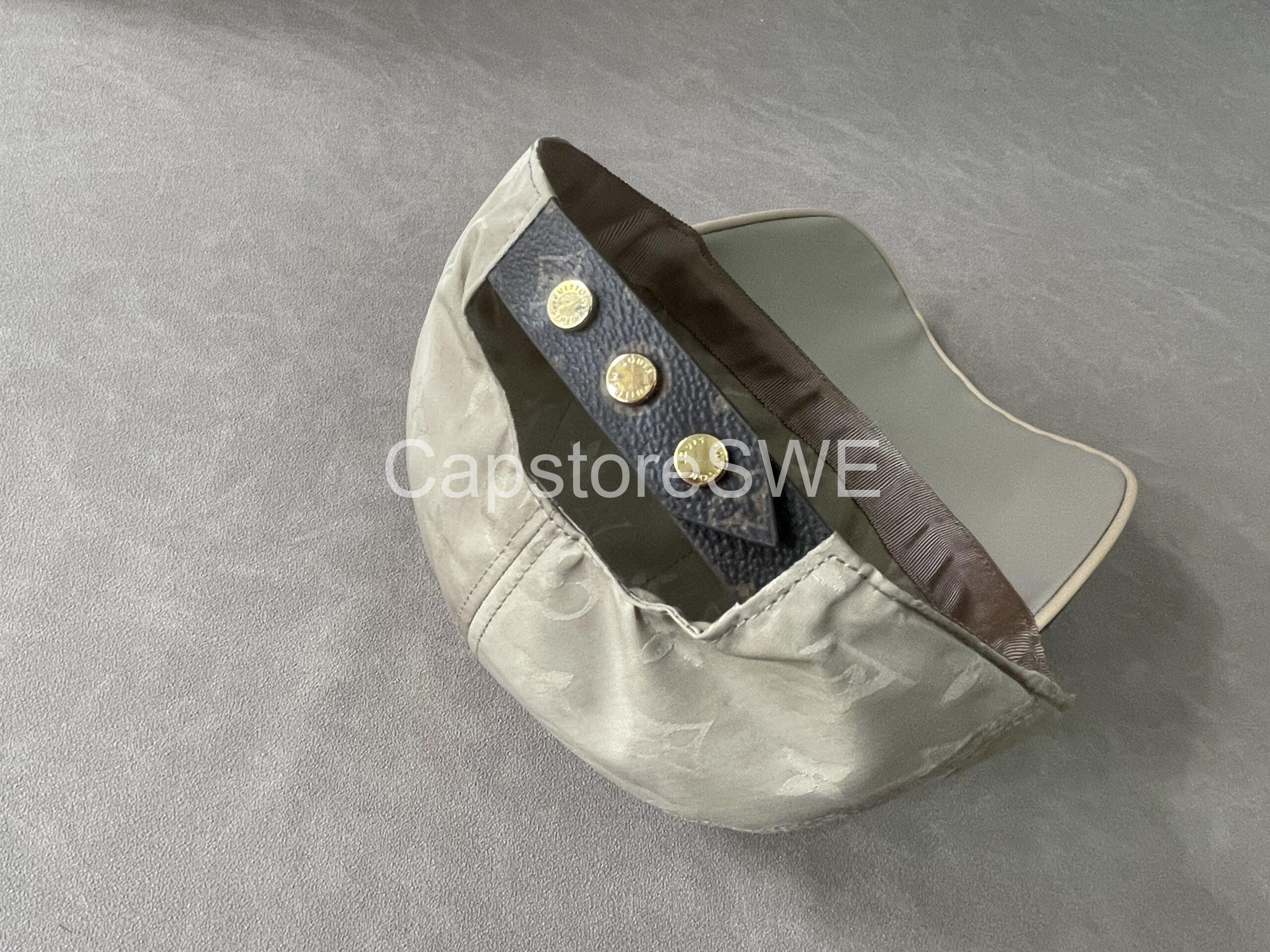 louis vuitton monogram eclipse & canvas cap – grey/brown louis vuitton monogram eclipse & canvas cap – grey/brown