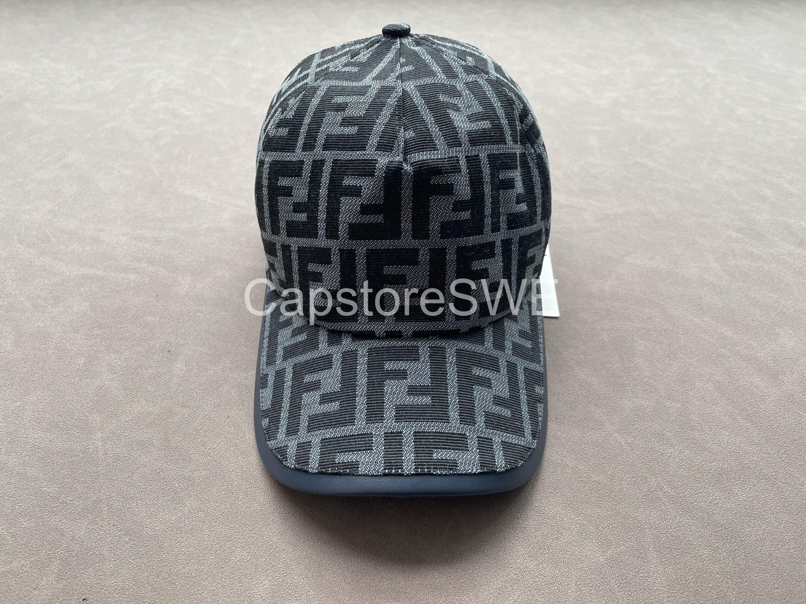 fendi ff monogram baseball cap – black/grey fendi ff monogram baseball cap – black/grey